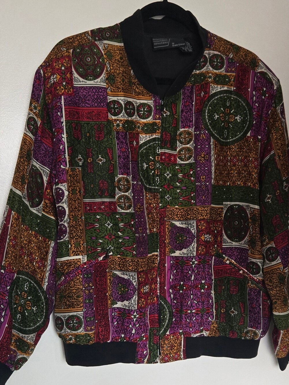 Vintage Abstract Geometric Print Jacket
